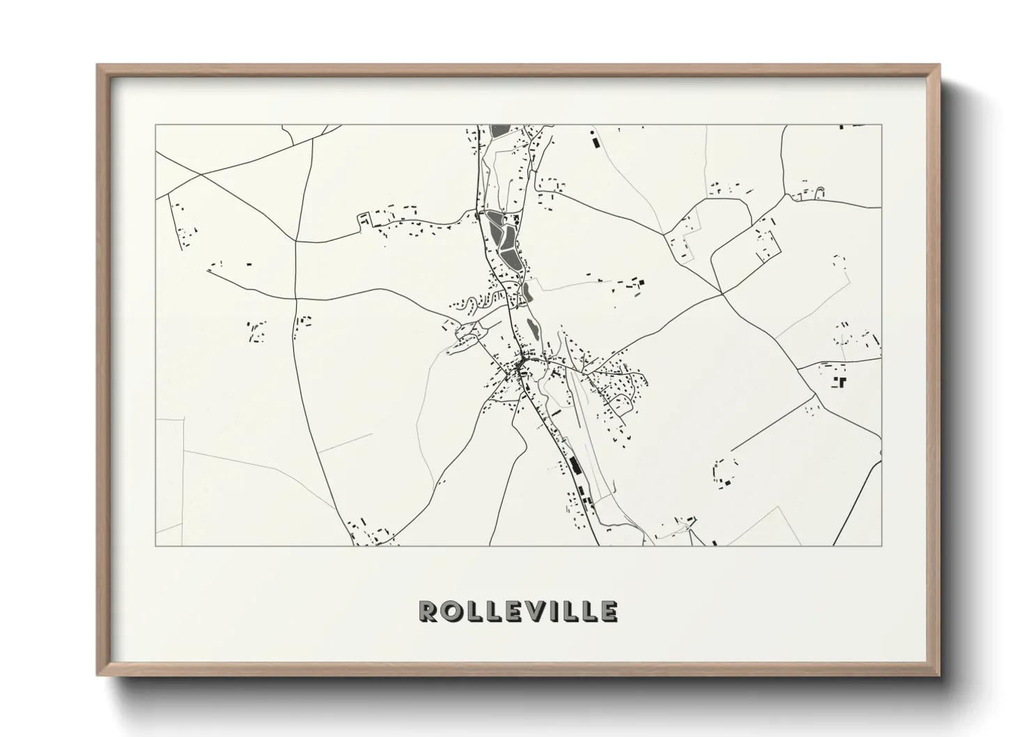 Une affiche de carte sur Rolleville