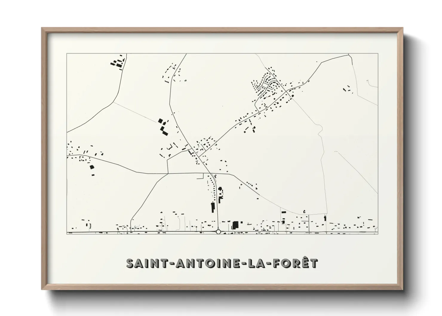Une affiche de carte sur Saint-Antoine-la-Forêt