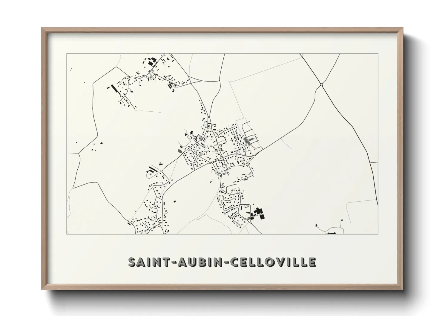 Une affiche de carte sur Saint-Aubin-Celloville