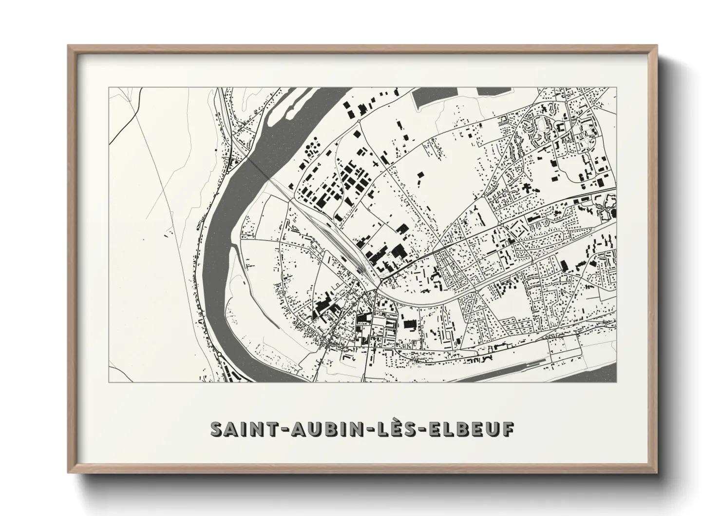 Une affiche de carte sur Saint-Aubin-lès-Elbeuf