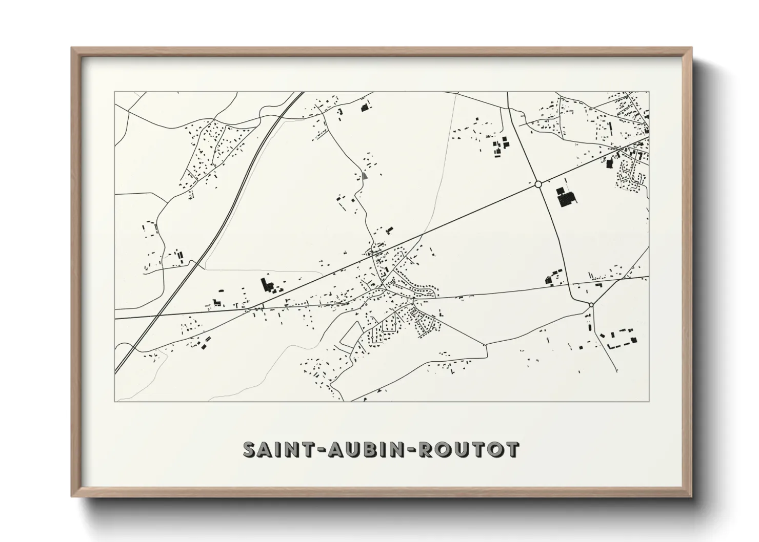 Une affiche de carte sur Saint-Aubin-Routot