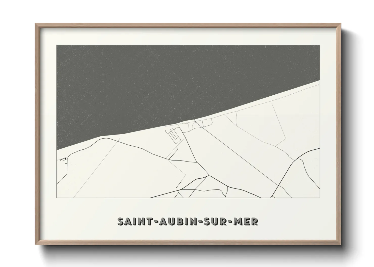 Une affiche de carte sur Saint-Aubin-sur-Mer