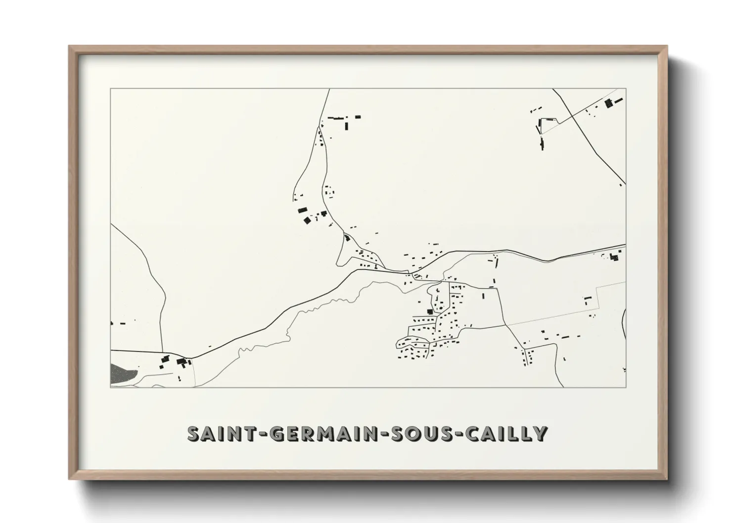 Une affiche de carte sur Saint-Germain-sous-Cailly