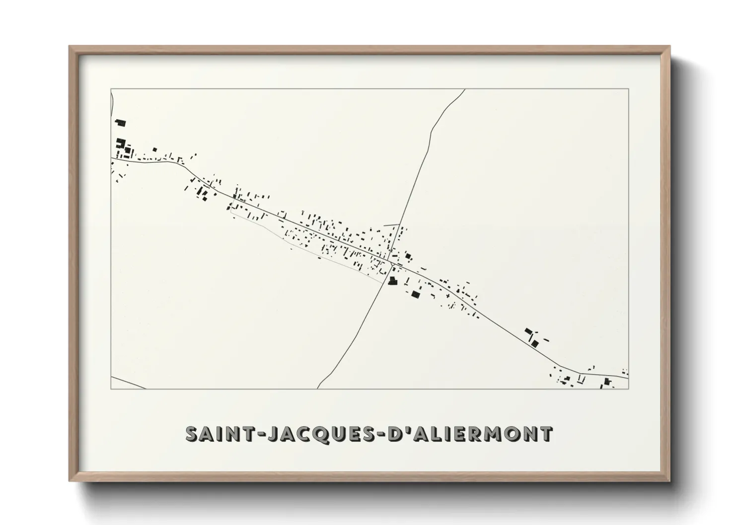 Une affiche de carte sur Saint-Jacques-d'Aliermont