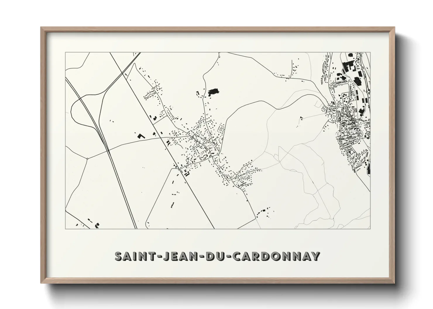 Une affiche de carte sur Saint-Jean-du-Cardonnay