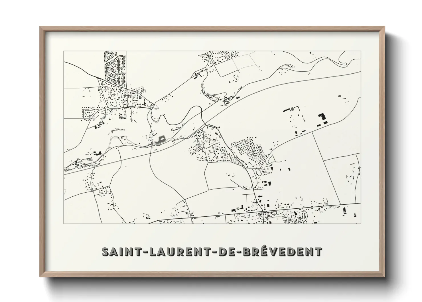 Une affiche de carte sur Saint-Laurent-de-Brévedent