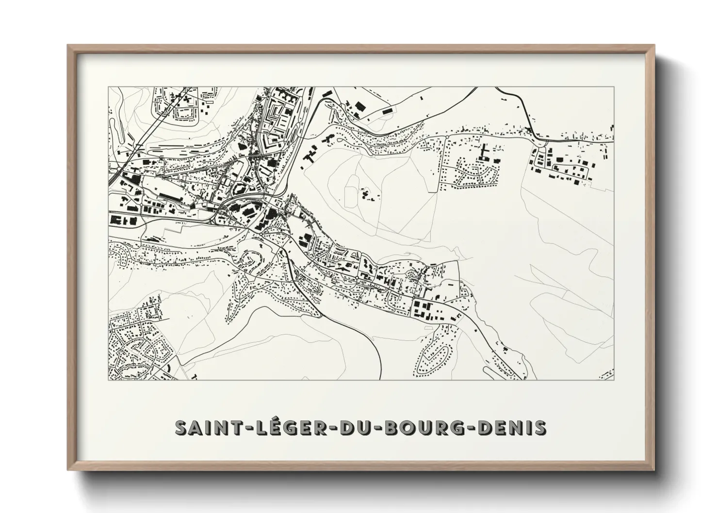 Une affiche de carte sur Saint-Léger-du-Bourg-Denis