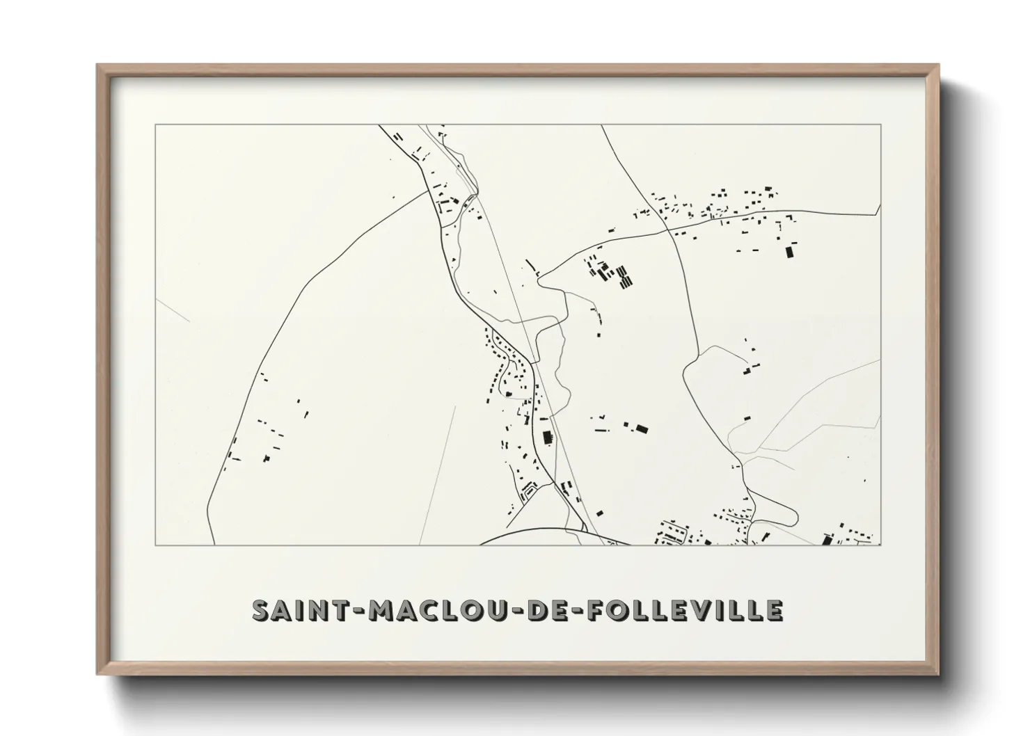Une affiche de carte sur Saint-Maclou-de-Folleville