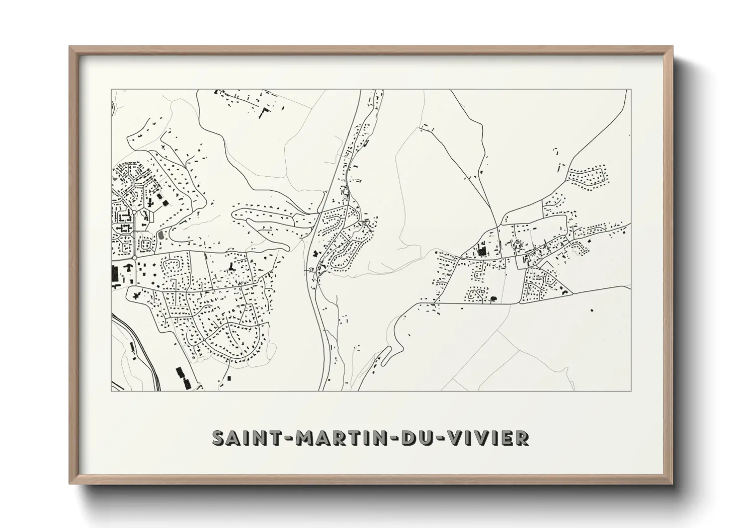 Une affiche de carte sur Saint-Martin-du-Vivier