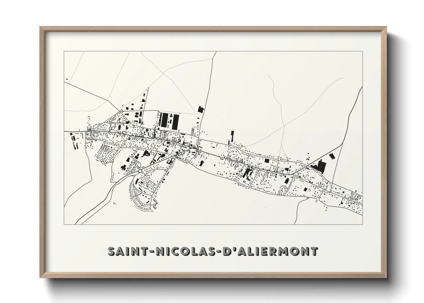 Une affiche de carte sur Saint-Nicolas-d'Aliermont
