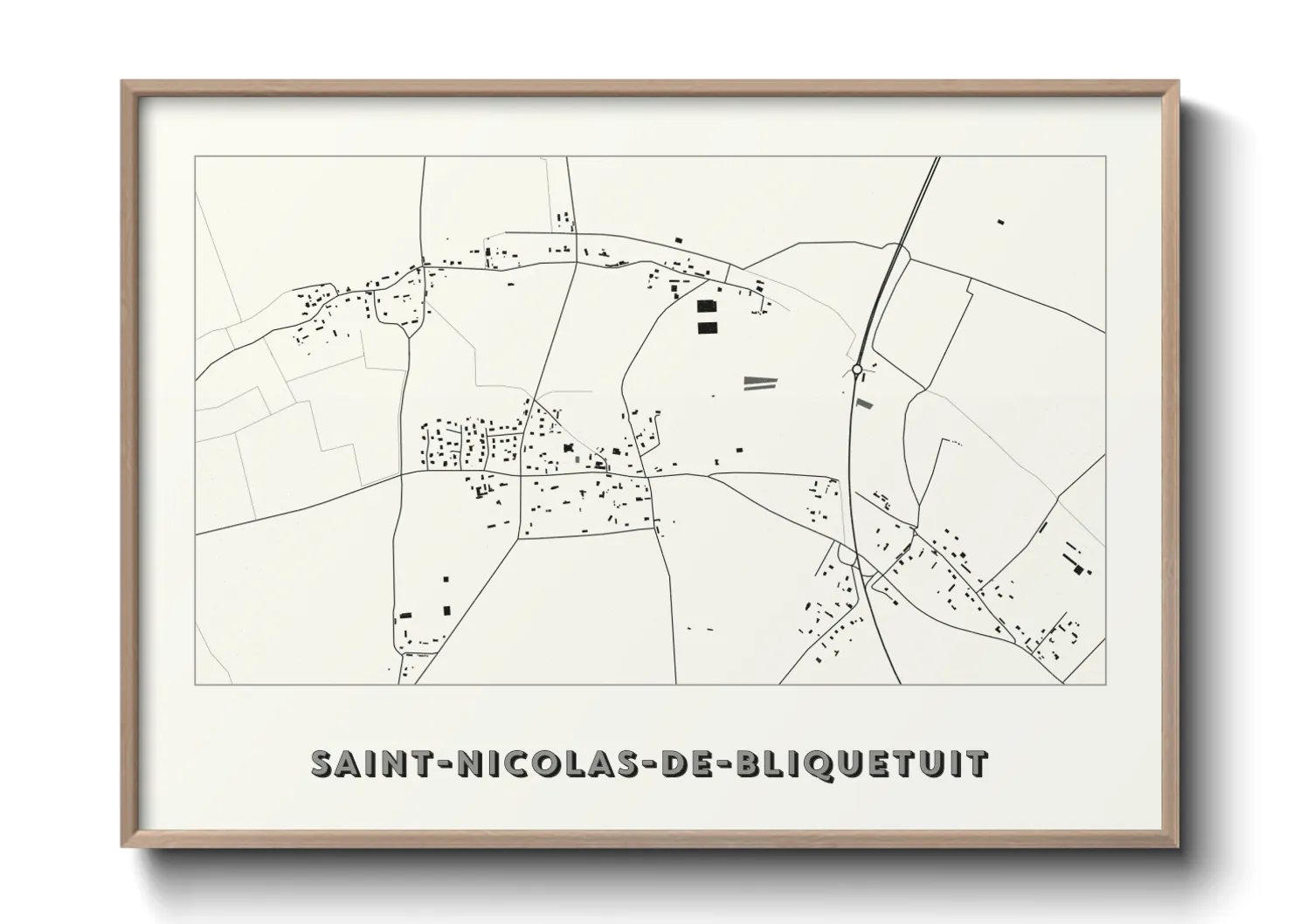 Une affiche de carte sur Saint-Nicolas-de-Bliquetuit