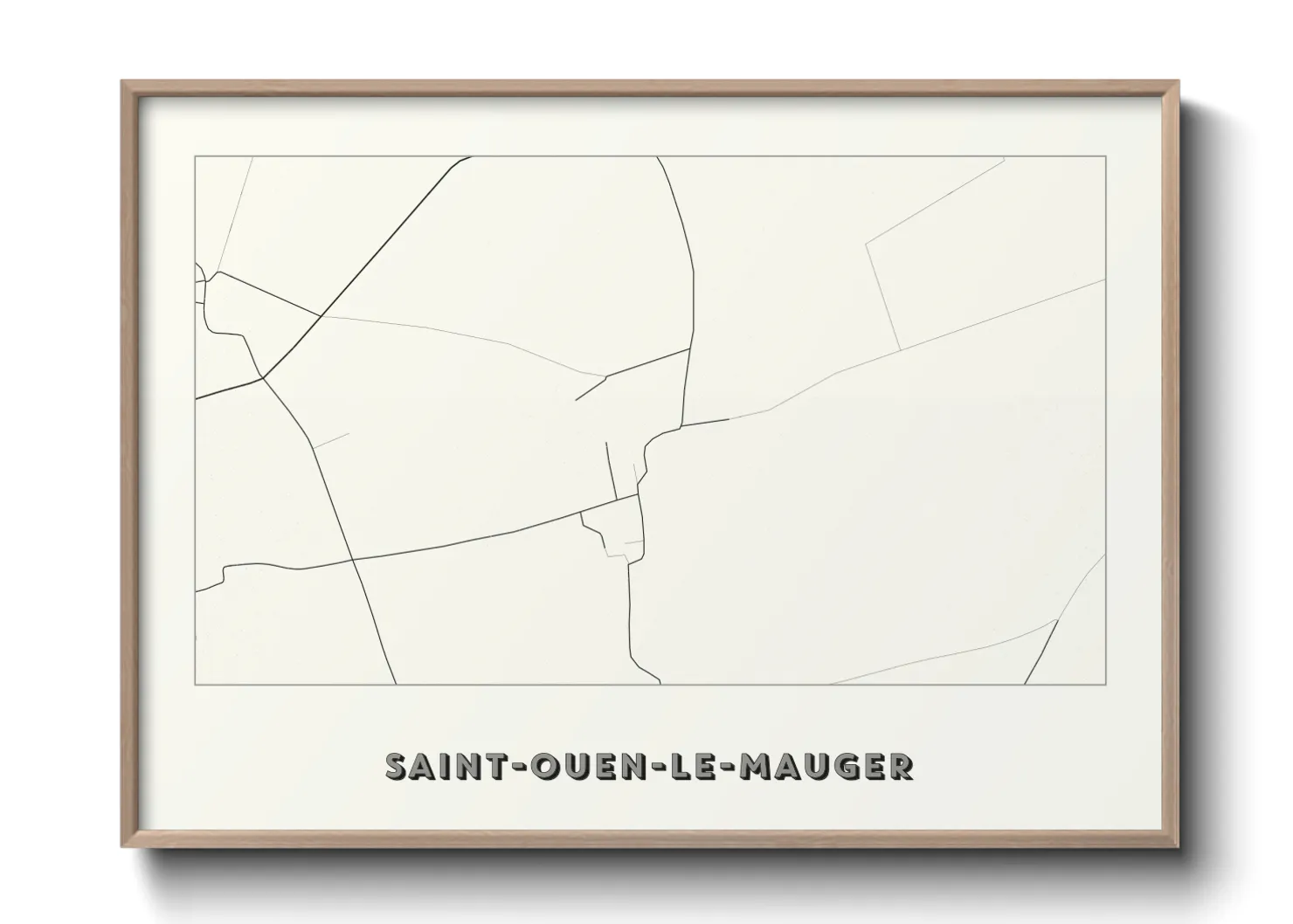 Une affiche de carte sur Saint-Ouen-le-Mauger