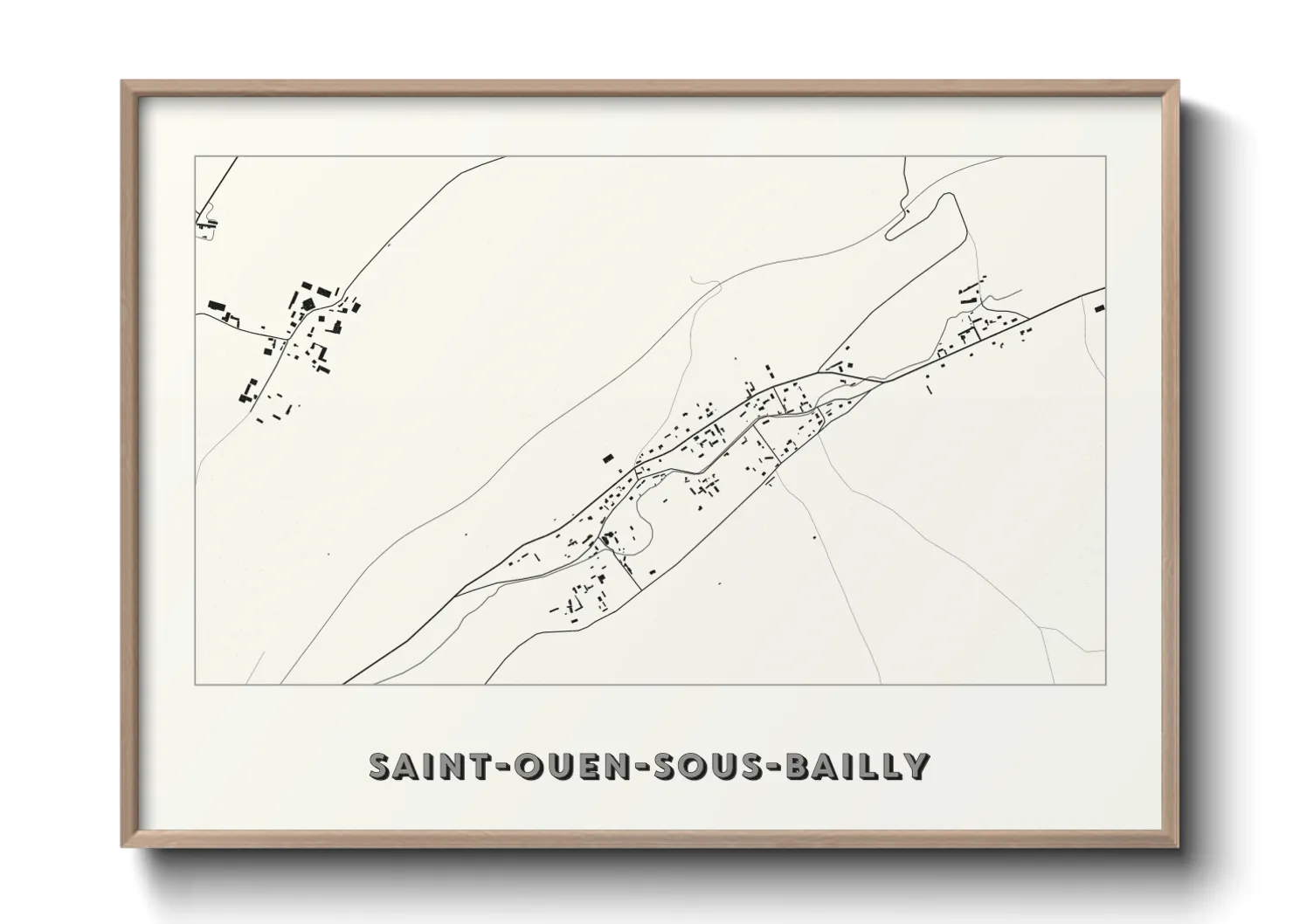 Une affiche de carte sur Saint-Ouen-sous-Bailly