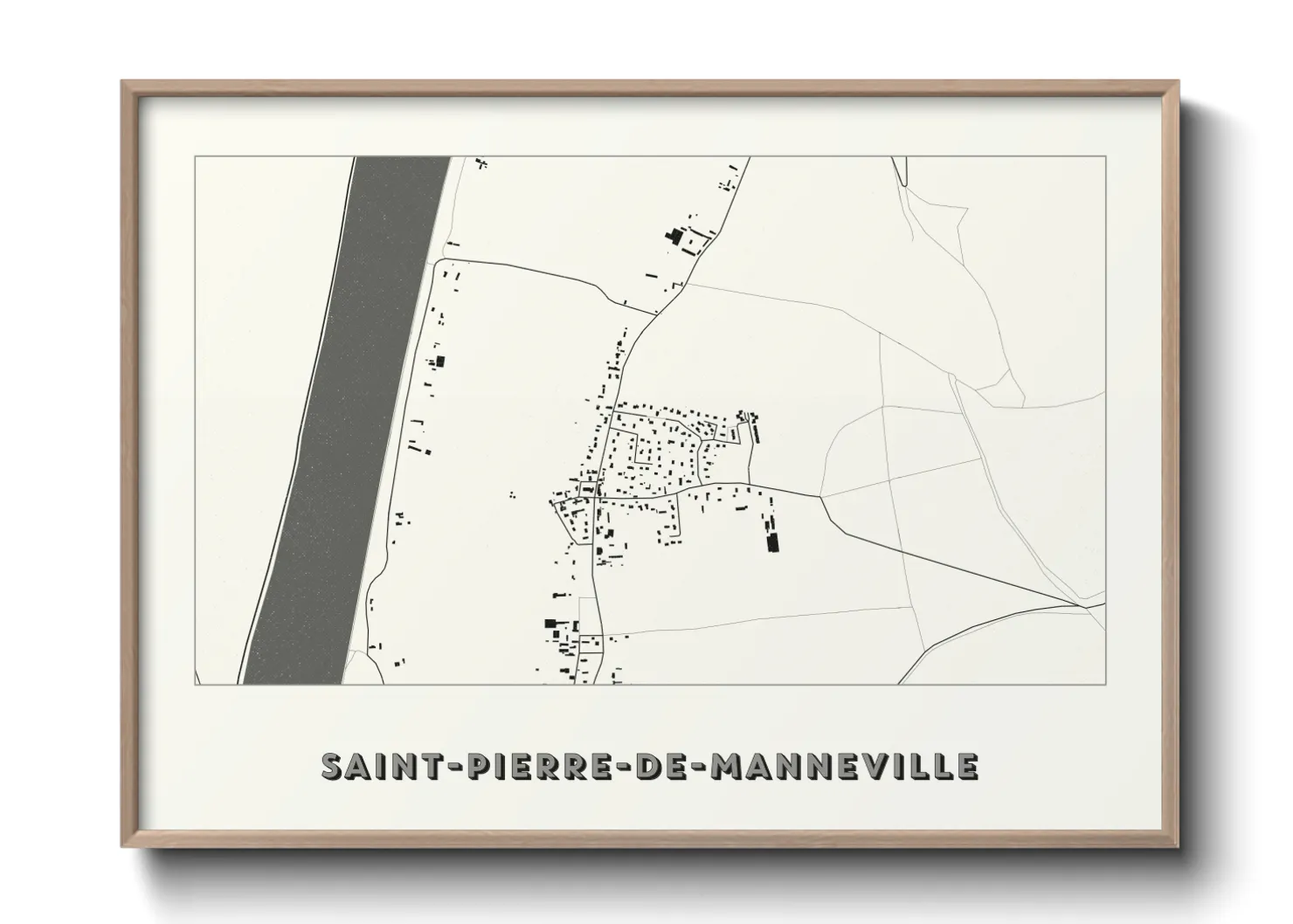 Une affiche de carte sur Saint-Pierre-de-Manneville