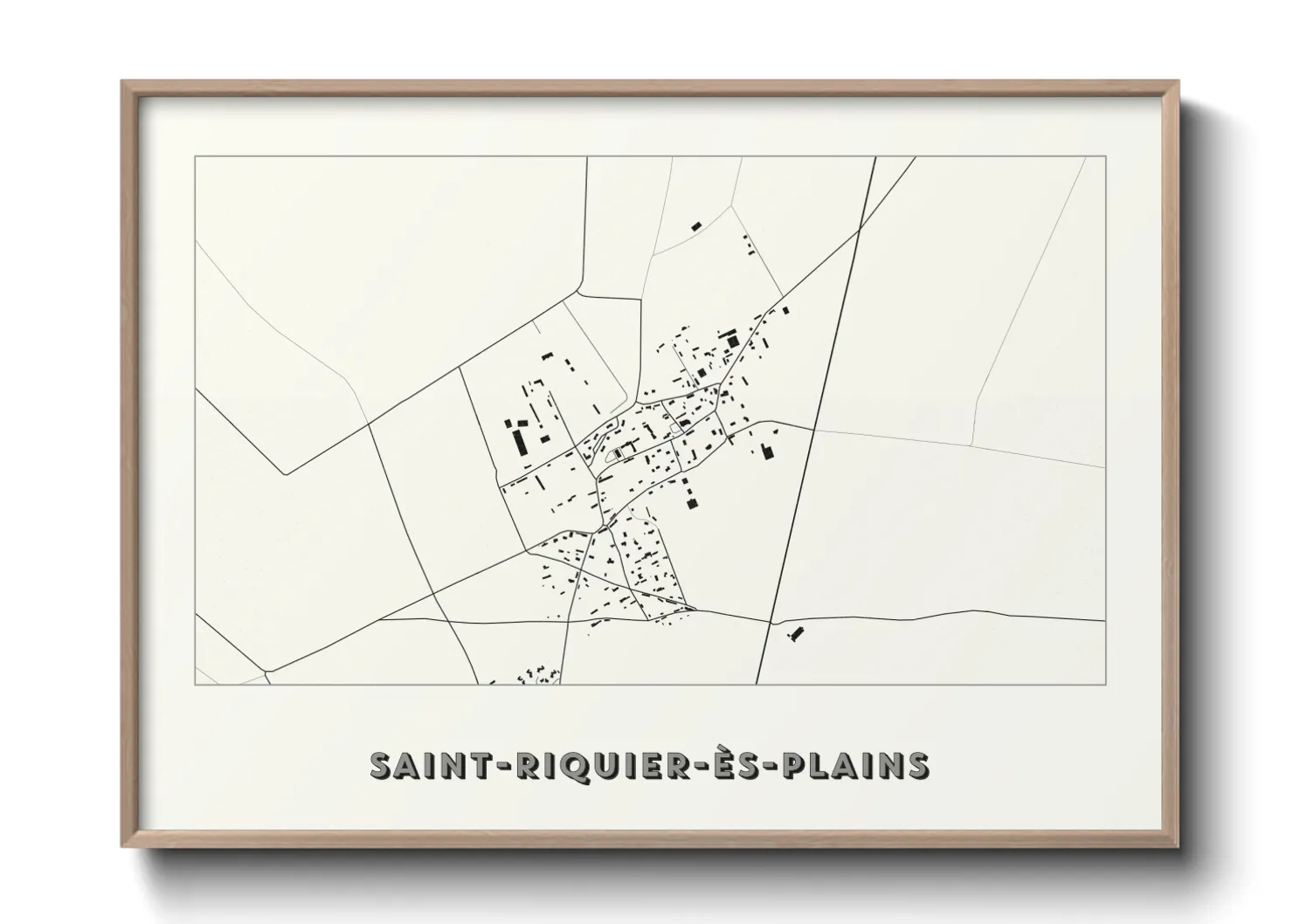 Une affiche de carte sur Saint-Riquier-ès-Plains