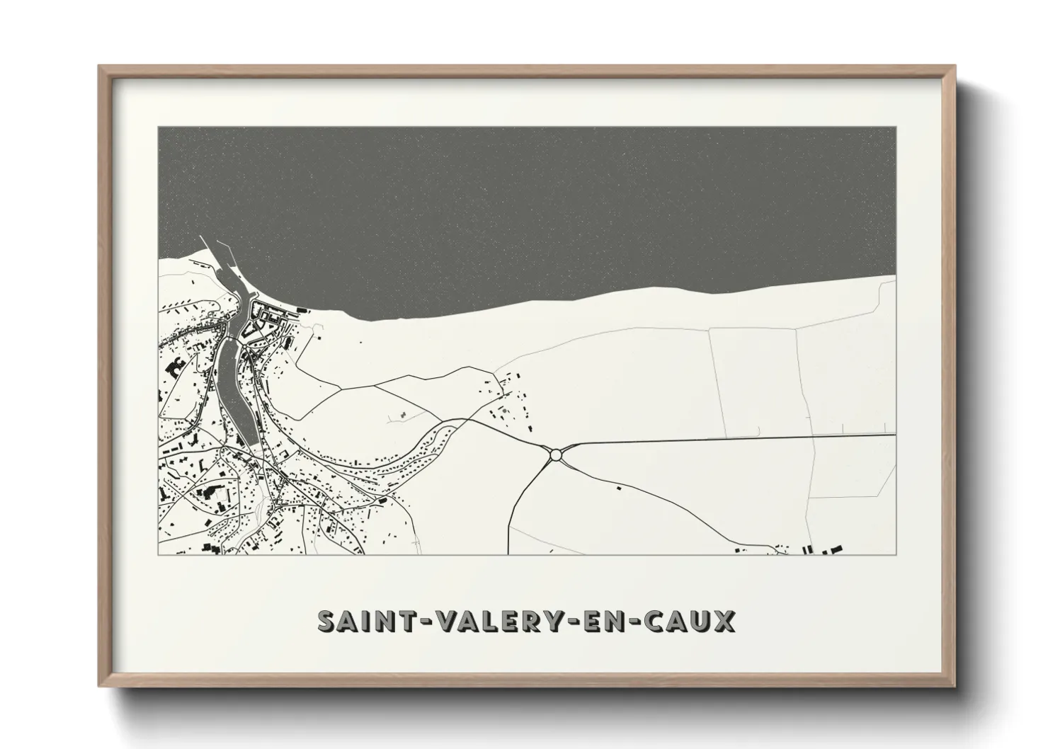 Une affiche de carte sur Saint-Valery-en-Caux