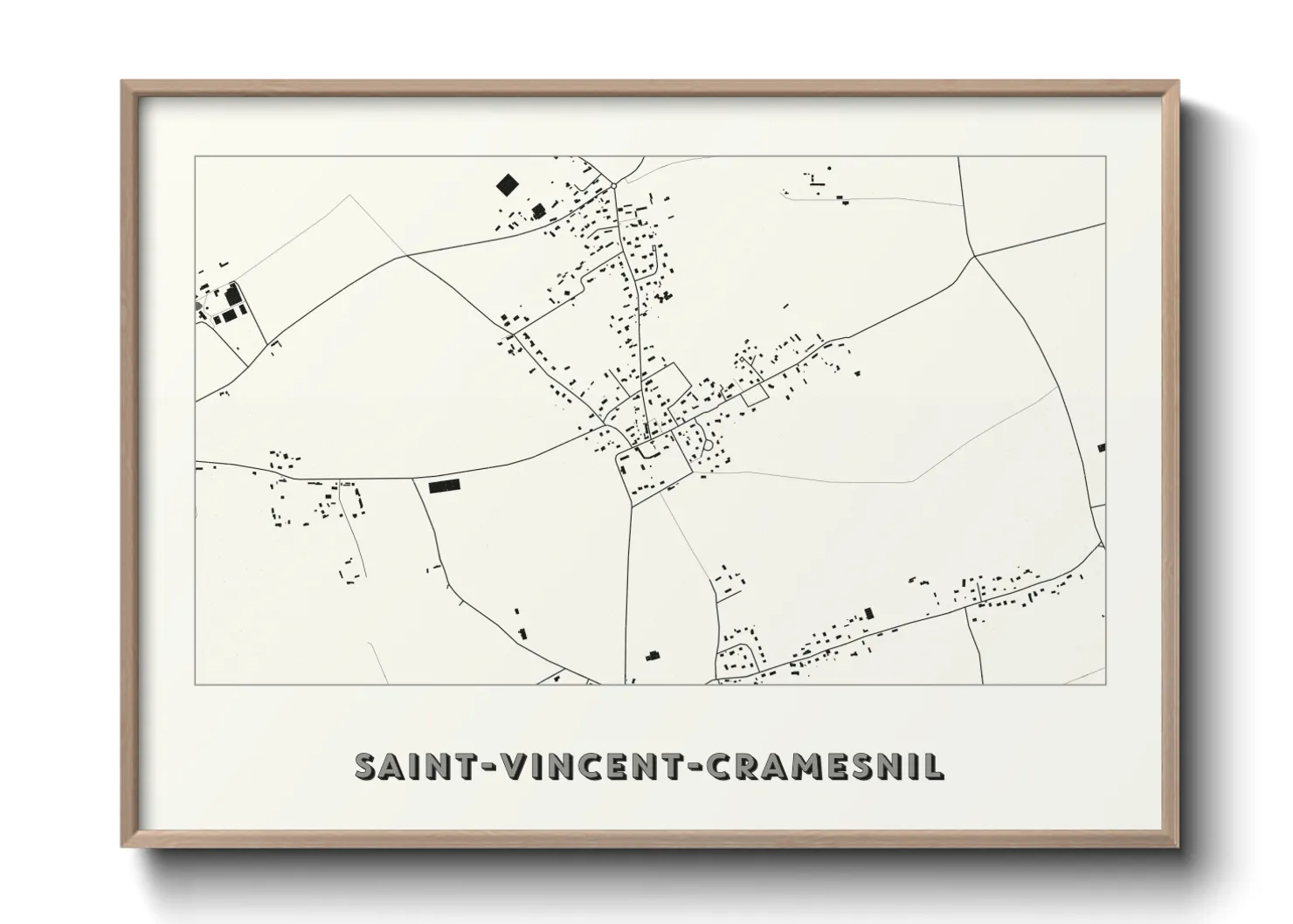 Une affiche de carte sur Saint-Vincent-Cramesnil