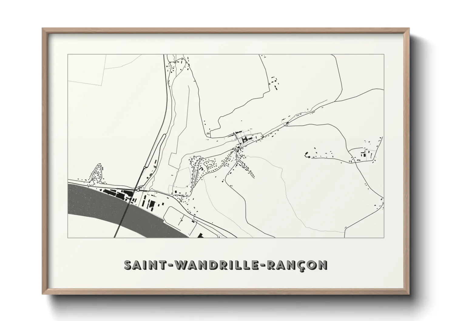 Une affiche de carte sur Saint-Wandrille-Rançon