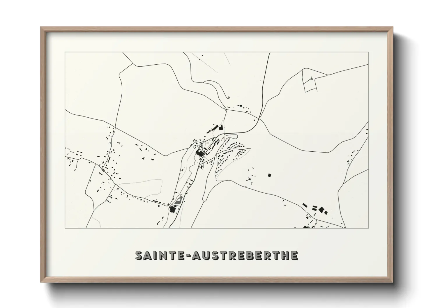 Une affiche de carte sur Sainte-Austreberthe