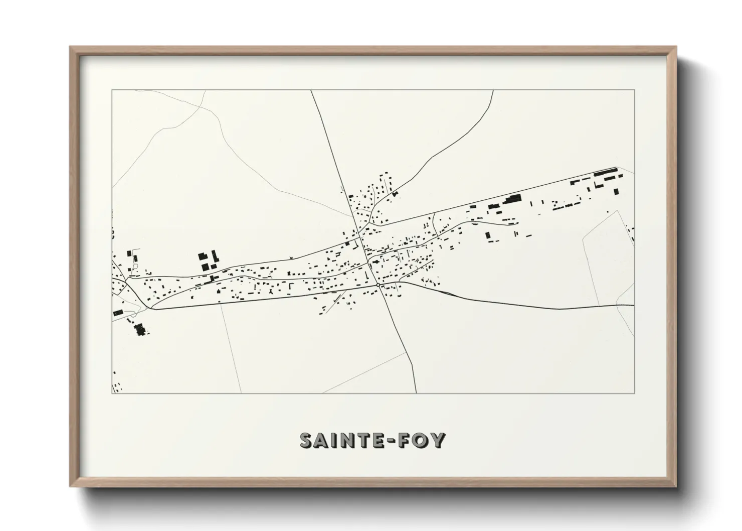 Une affiche de carte sur Sainte-Foy
