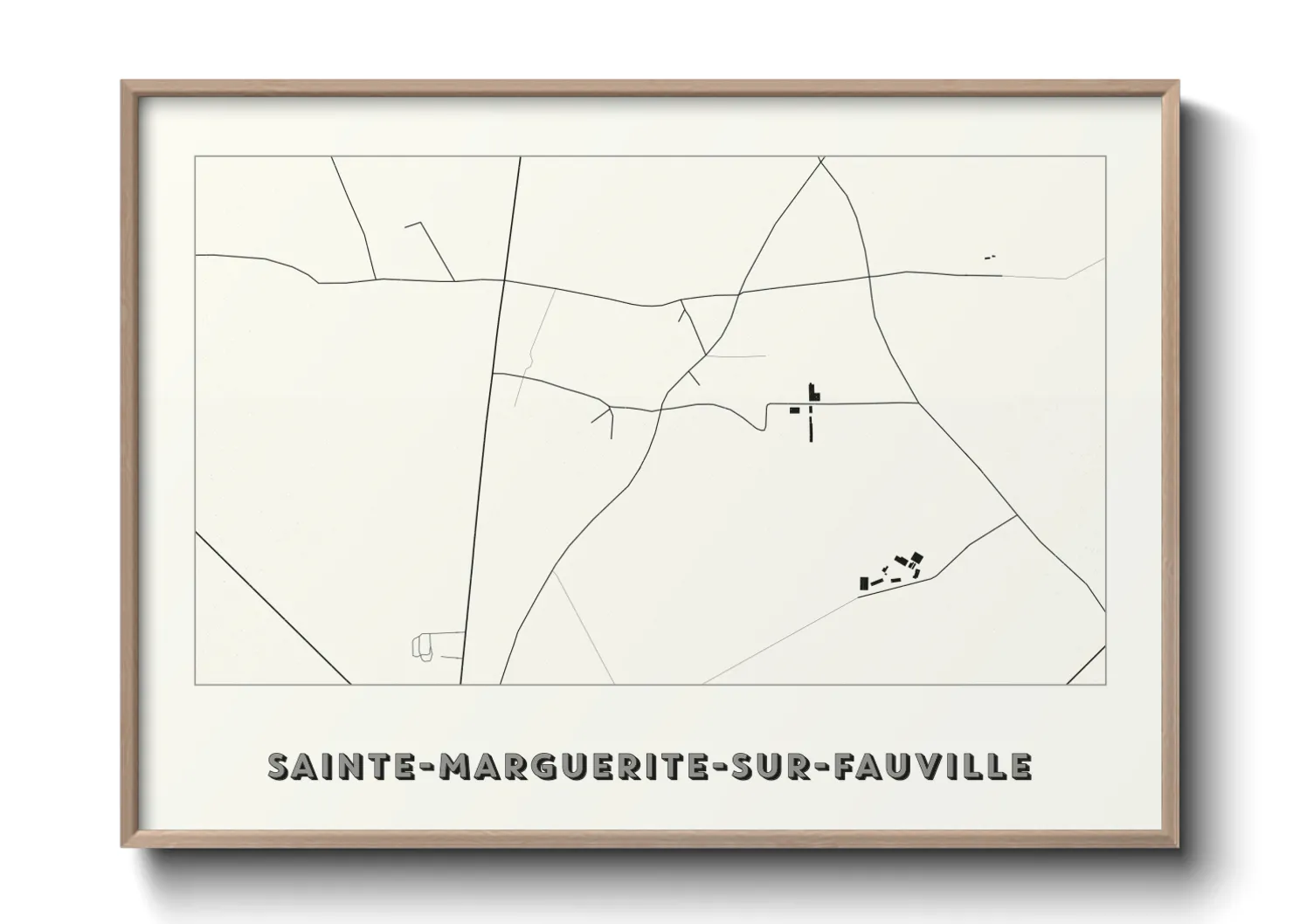 Une affiche de carte sur Sainte-Marguerite-sur-Fauville