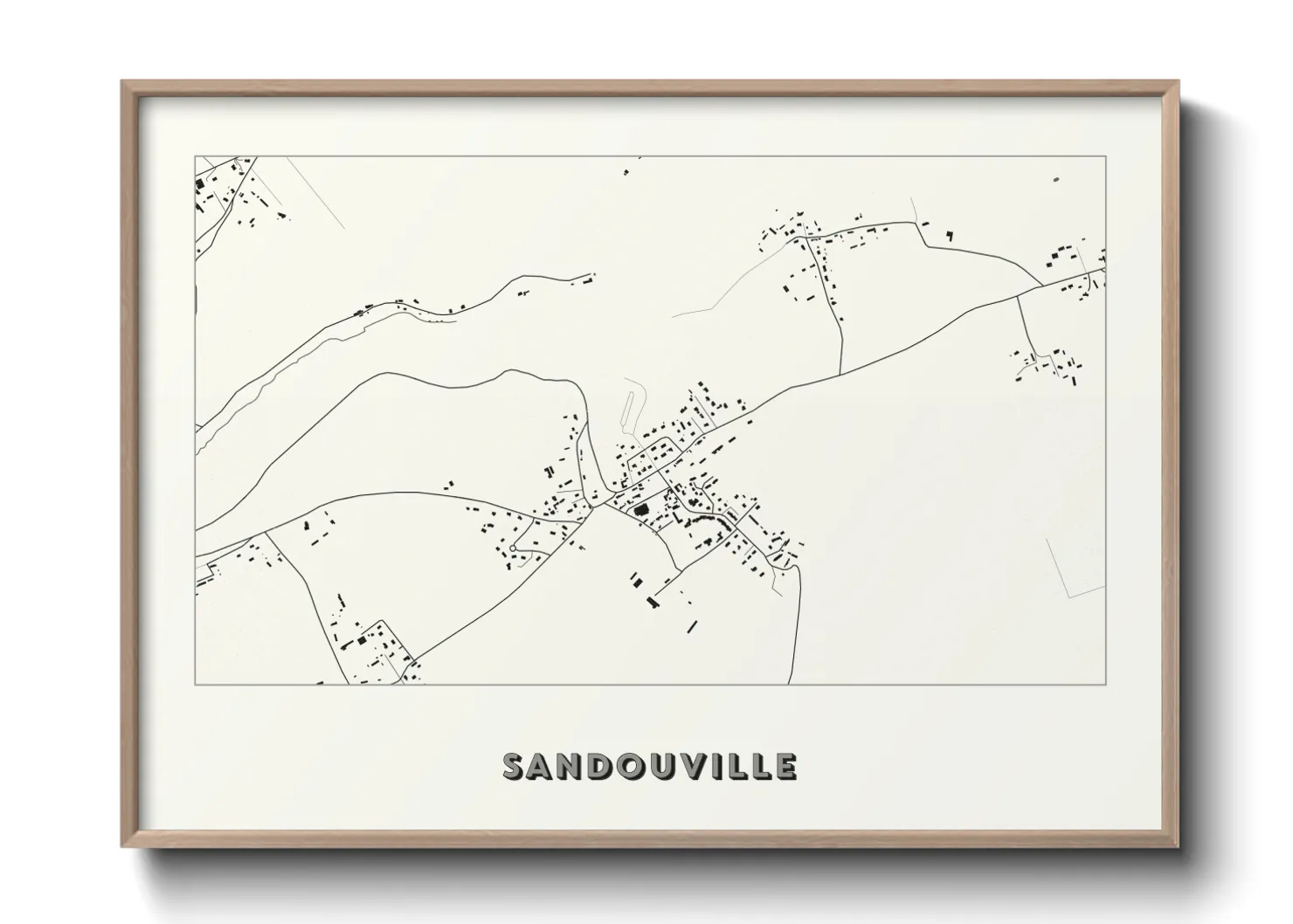 Une affiche de carte sur Sandouville