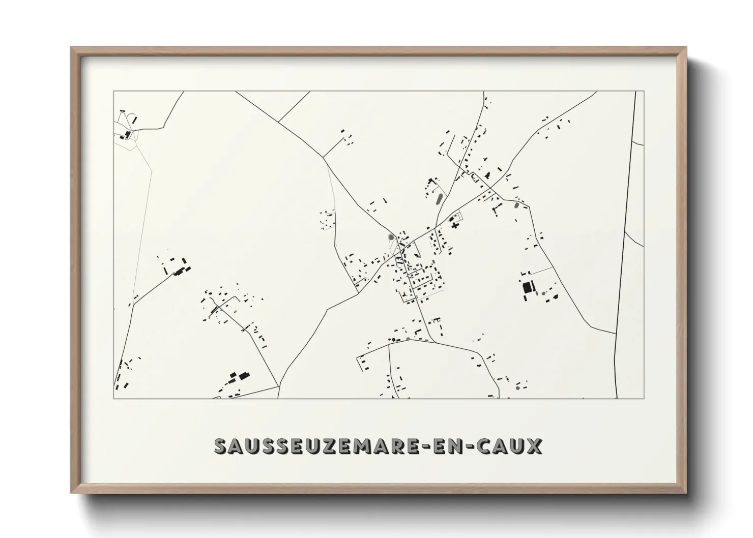 Une affiche de carte sur Sausseuzemare-en-Caux