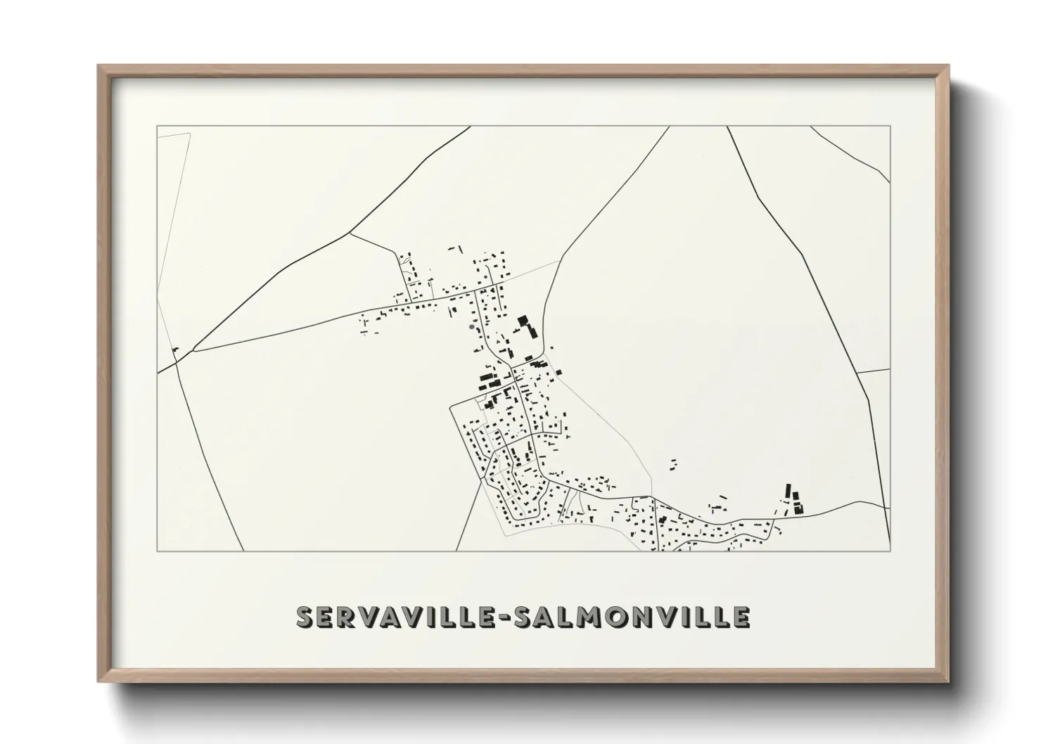 Une affiche de carte sur Servaville-Salmonville