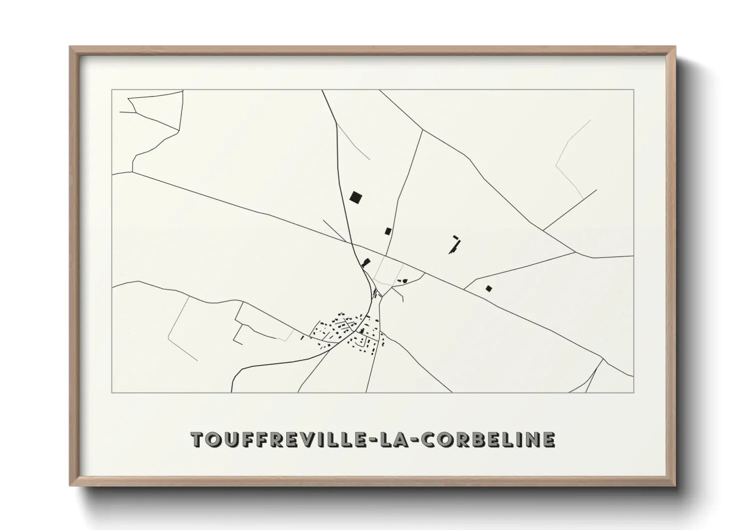 Une affiche de carte sur Touffreville-la-Corbeline