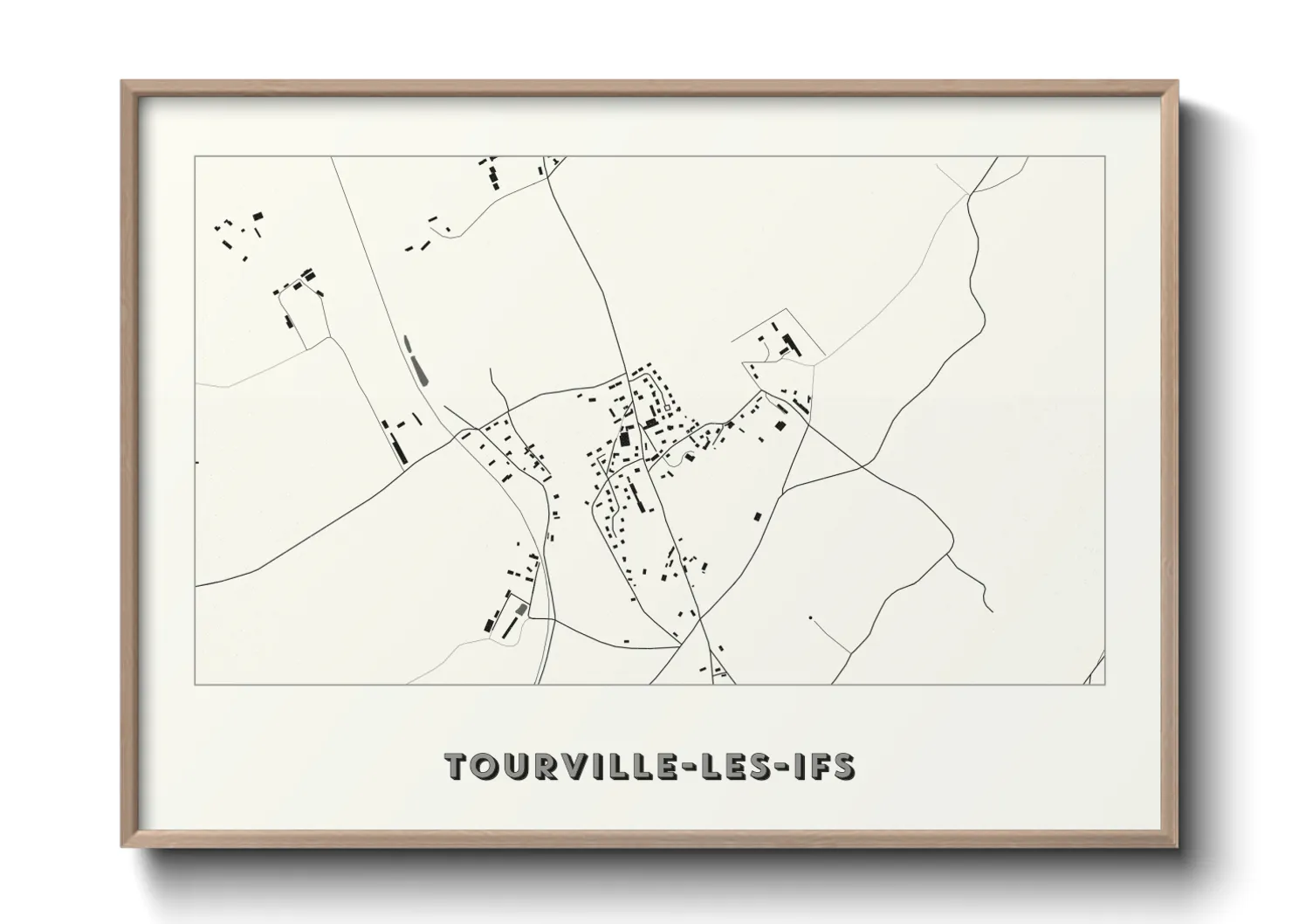 Une affiche de carte sur Tourville-les-Ifs