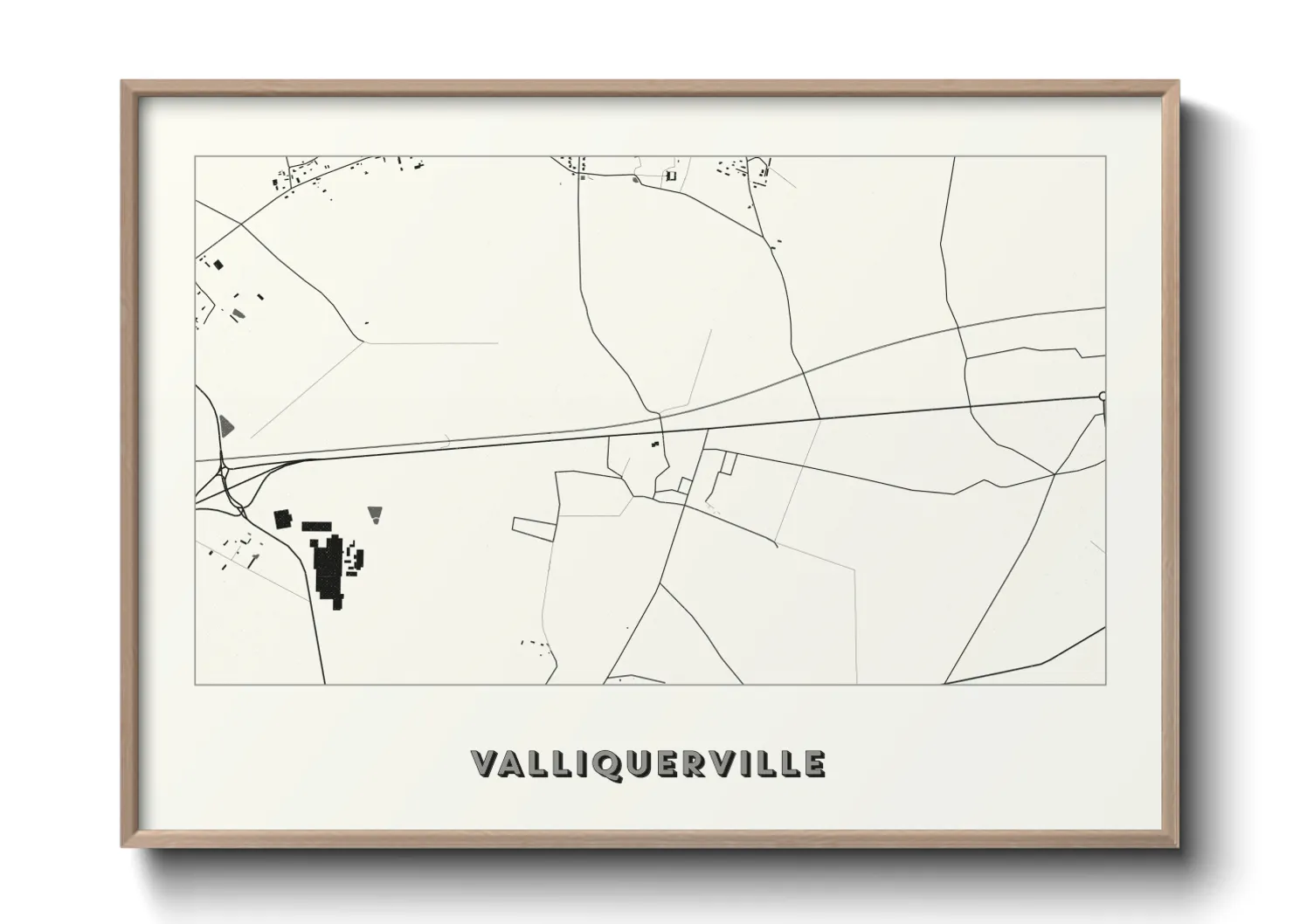 Une affiche de carte sur Valliquerville