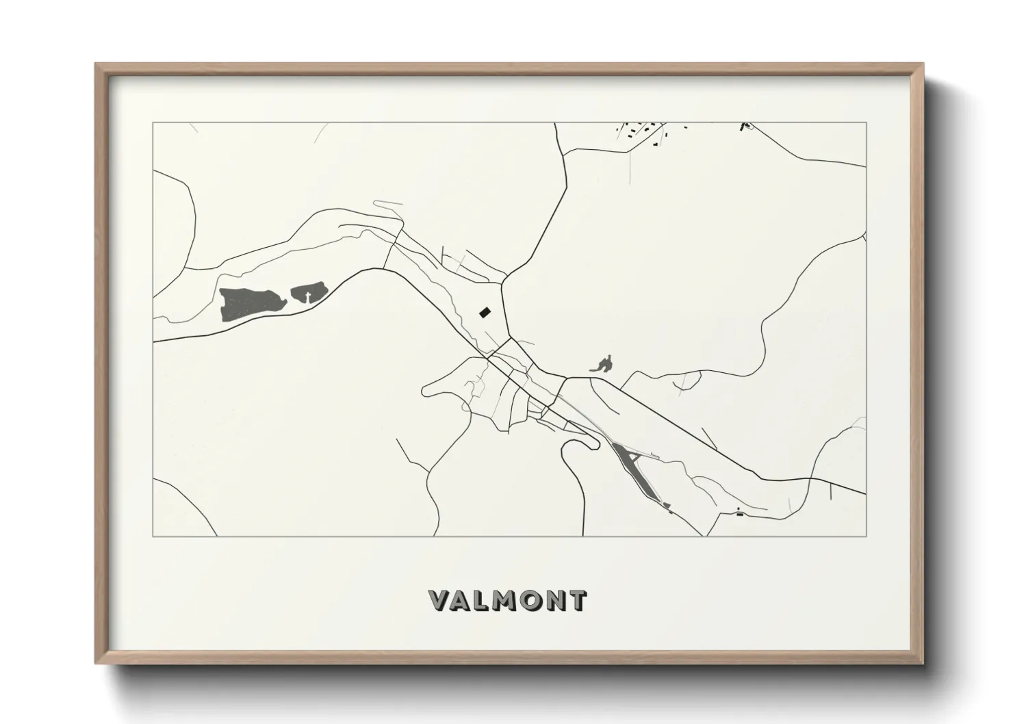 Une affiche de carte sur Valmont