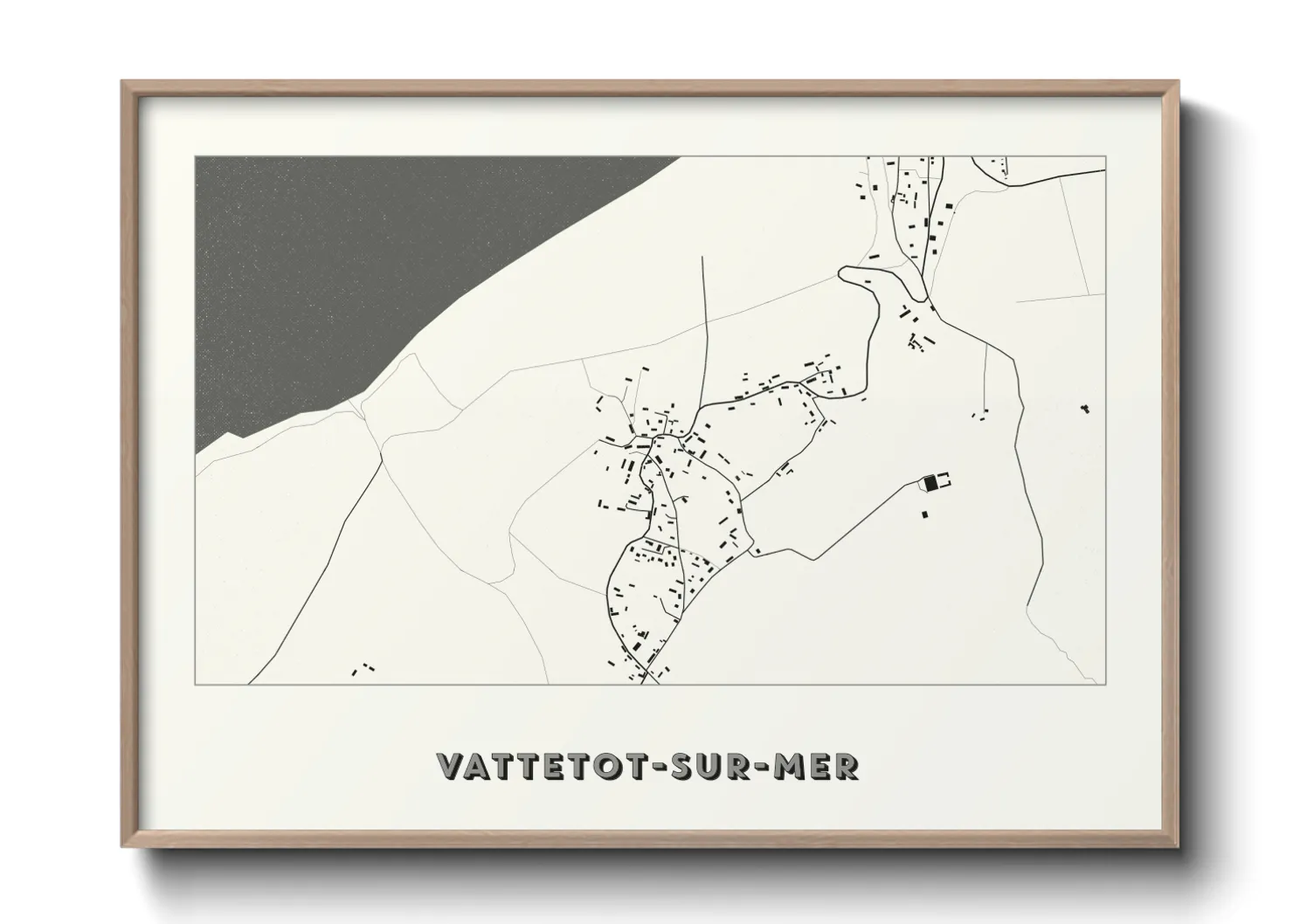 Une affiche de carte sur Vattetot-sur-Mer