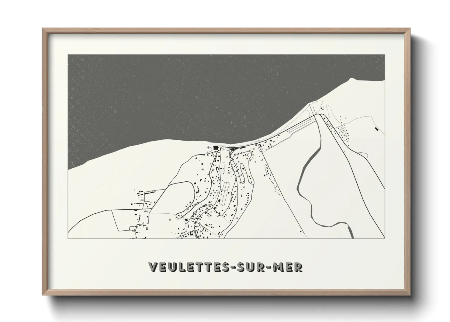 Une affiche de carte sur Veulettes-sur-Mer