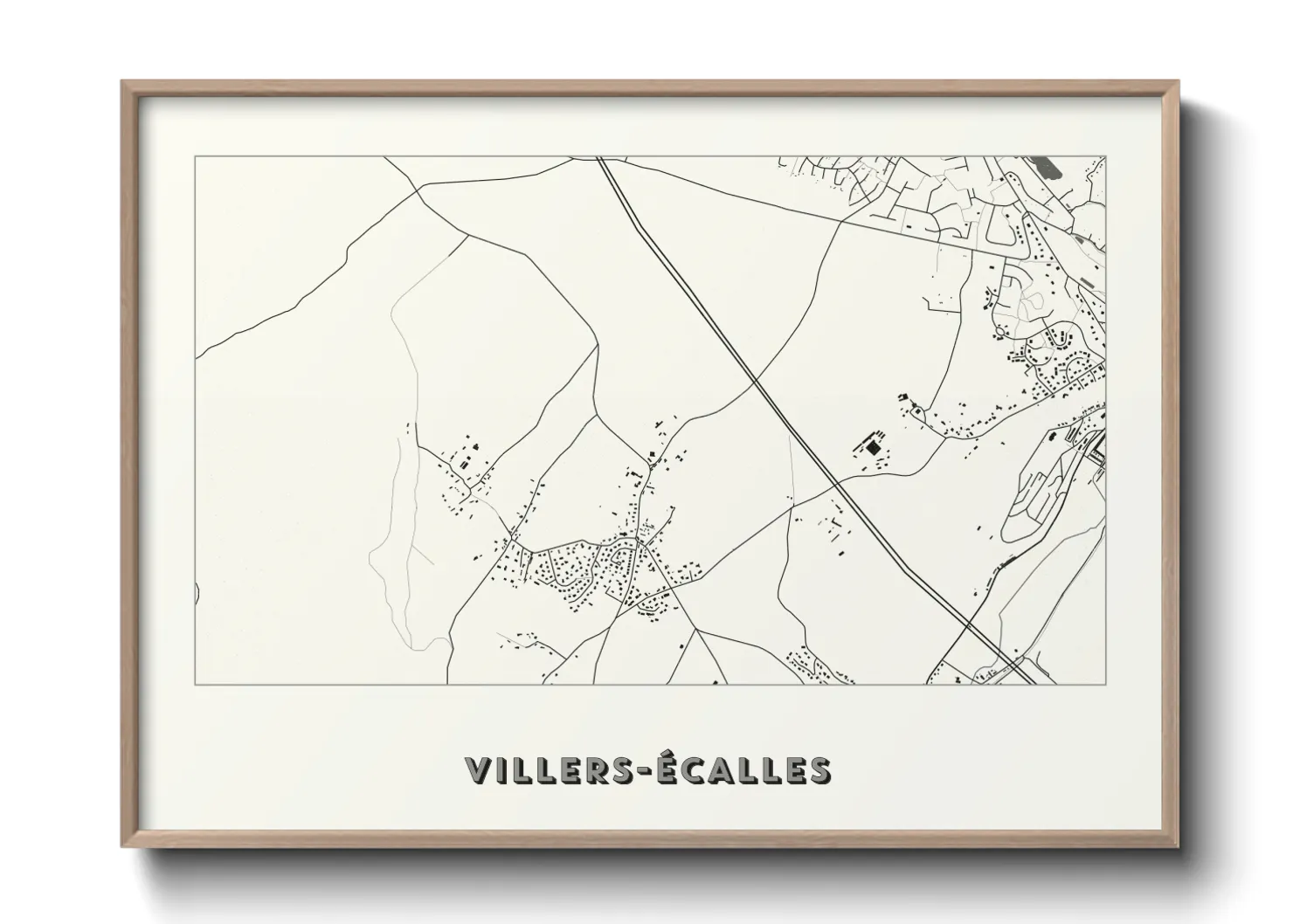 Une affiche de carte sur Villers-Écalles