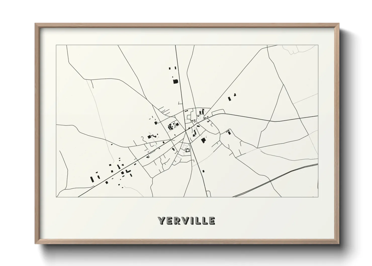 Une affiche de carte sur Yerville