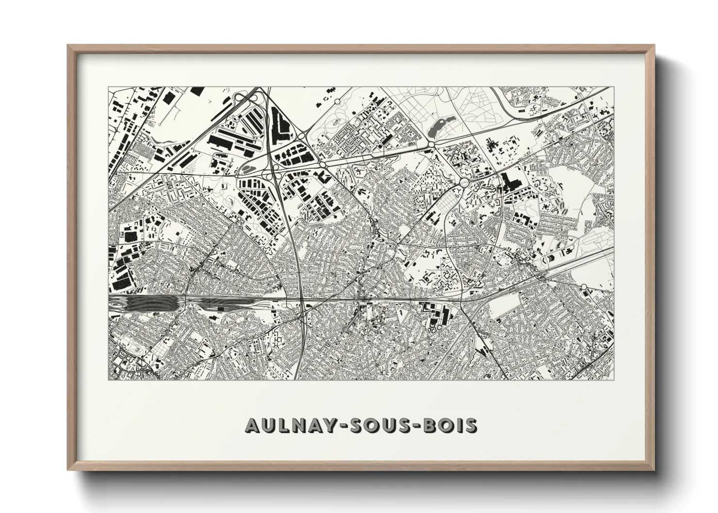 Une affiche de carte sur Aulnay-sous-Bois