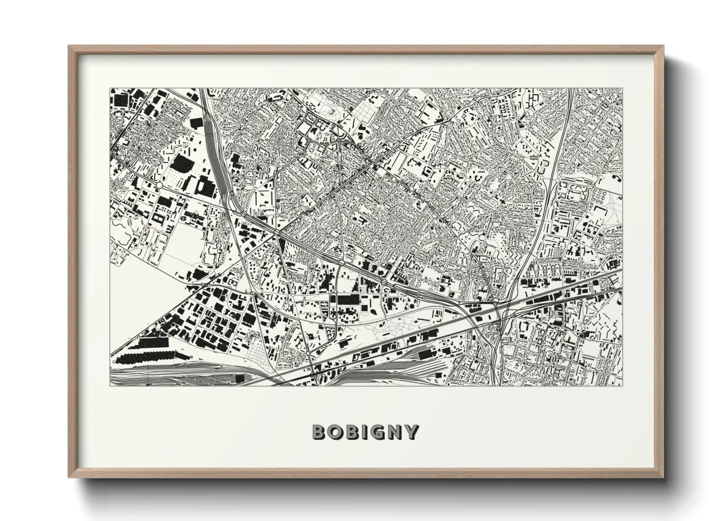 Une affiche de carte sur Bobigny