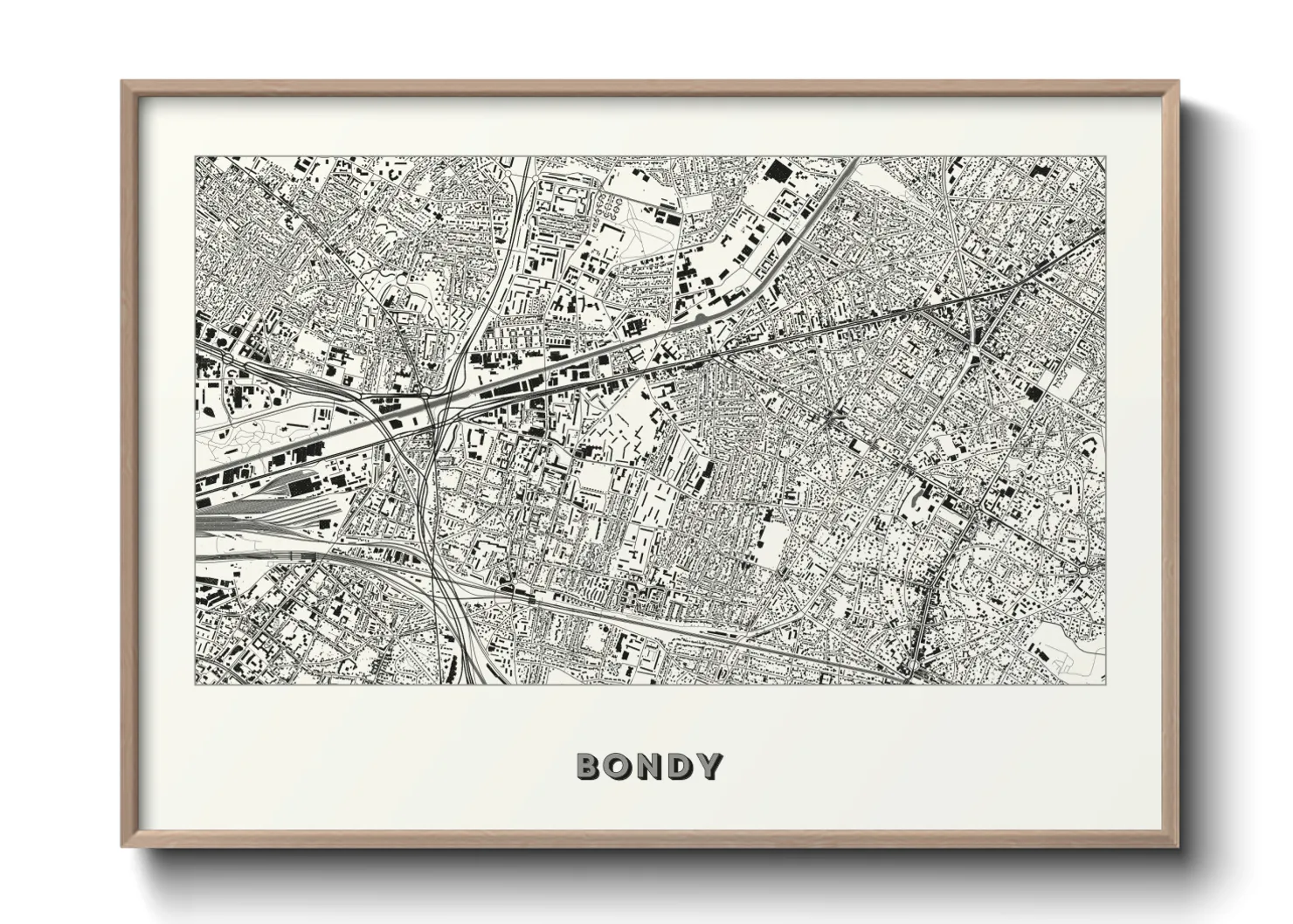 Une affiche de carte sur Bondy
