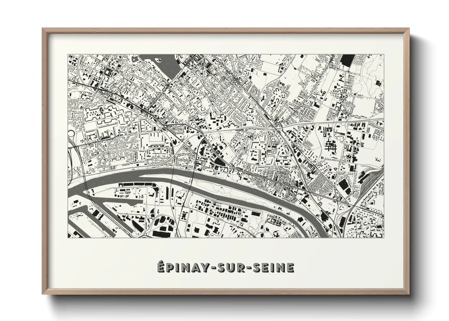 Une affiche de carte sur Épinay-sur-Seine