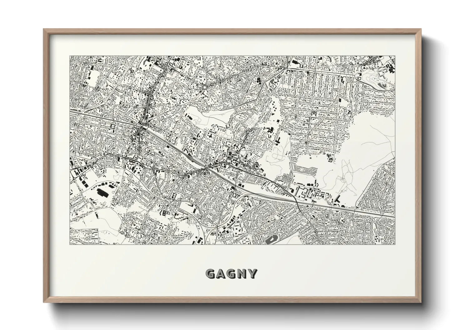 Une affiche de carte sur Gagny