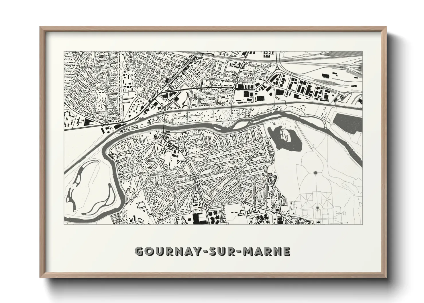 Une affiche de carte sur Gournay-sur-Marne