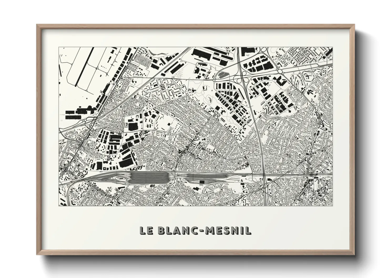 Une affiche de carte sur Le Blanc-Mesnil