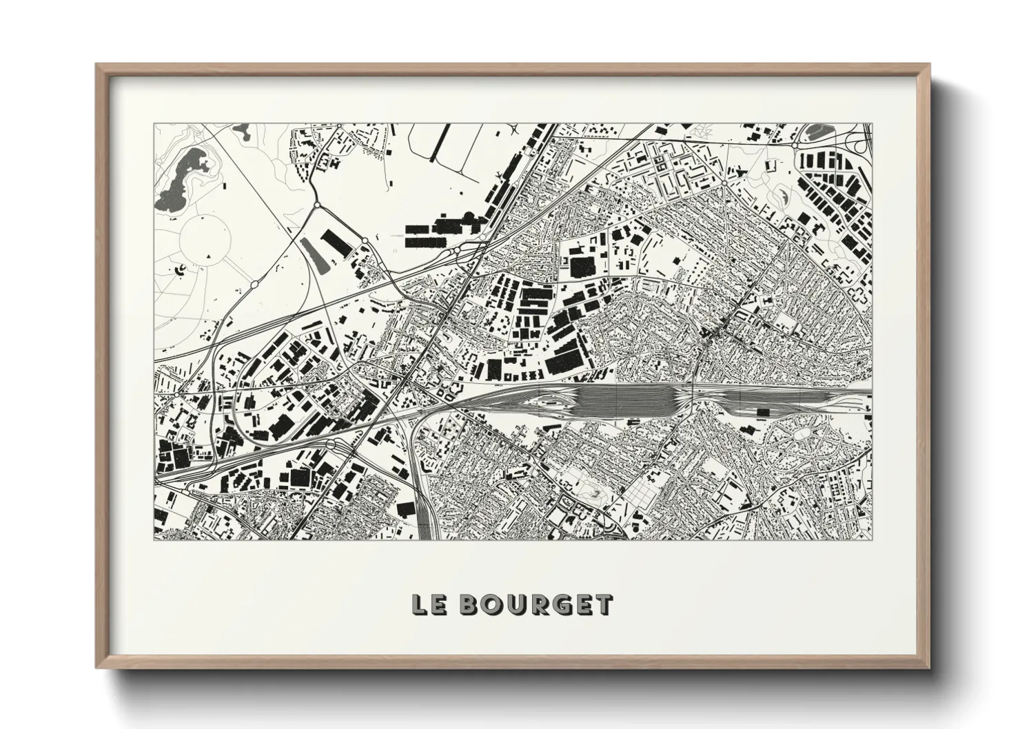 Une affiche de carte sur Le Bourget