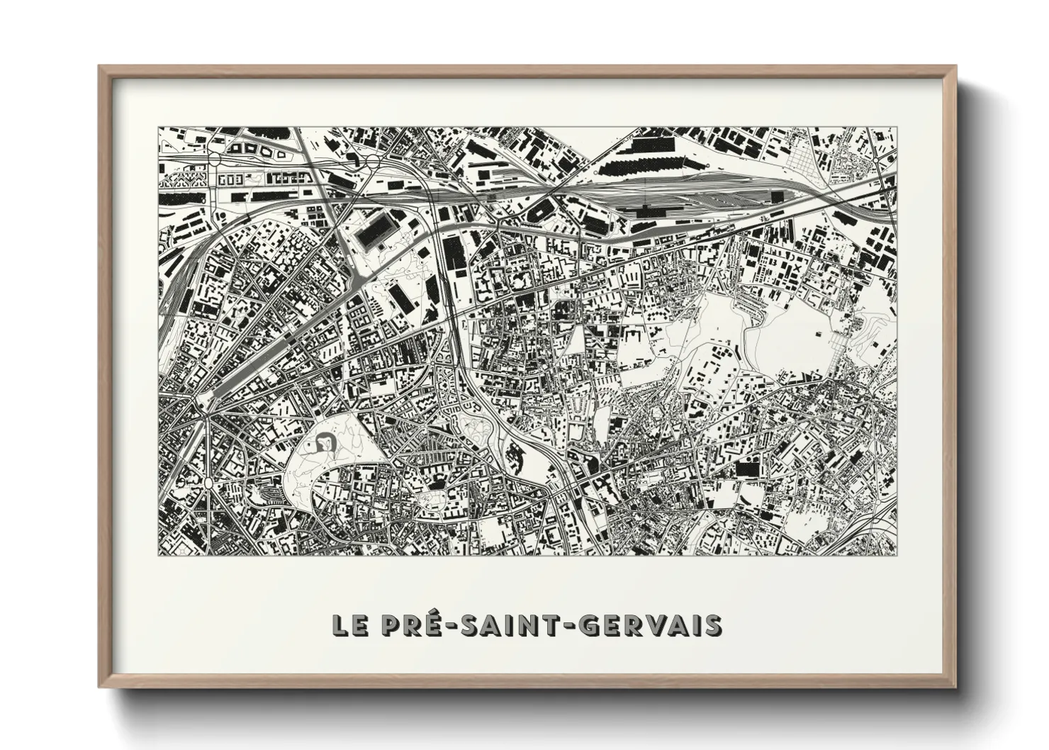 Une affiche de carte sur Le Pré-Saint-Gervais