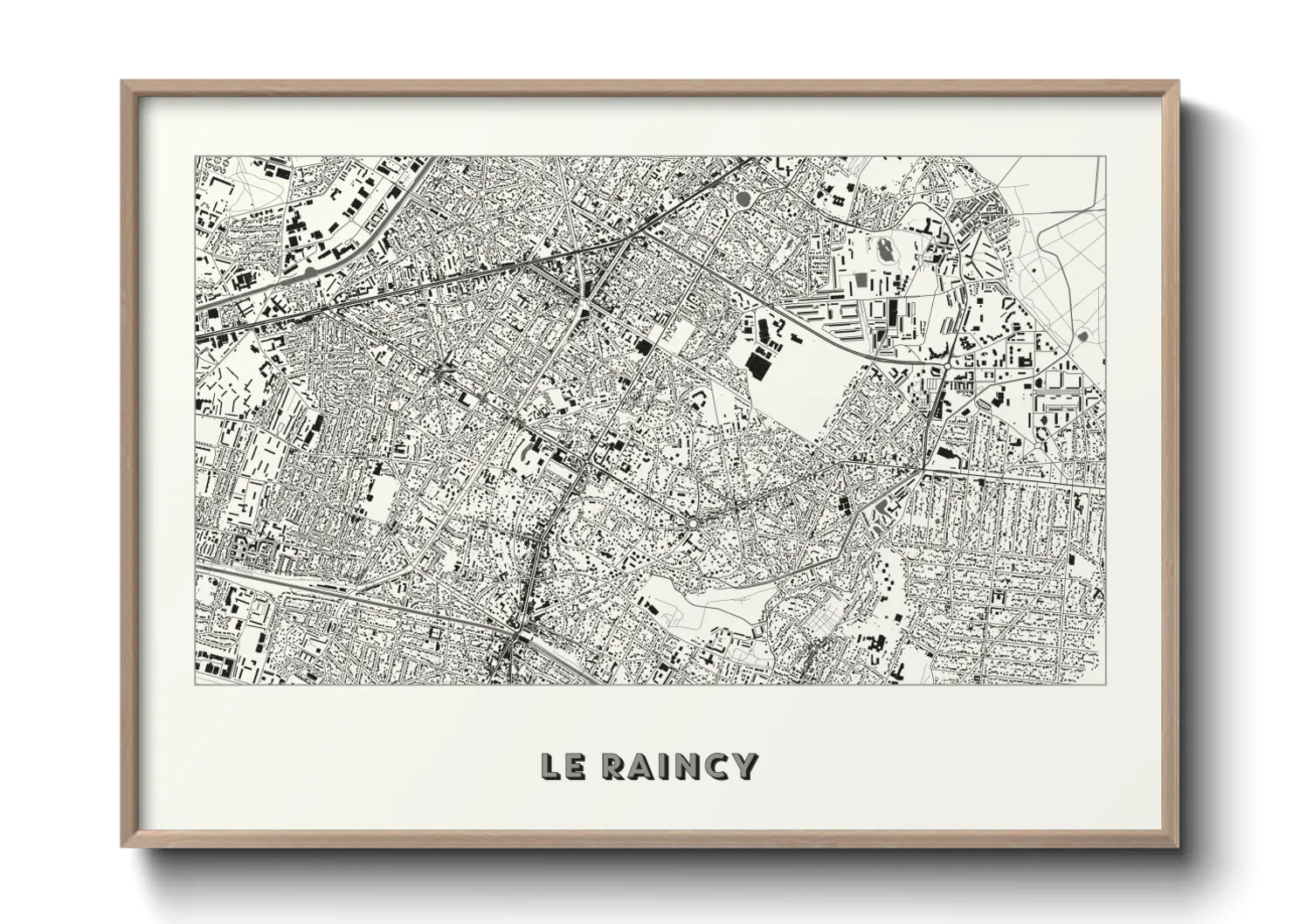 Une affiche de carte sur Le Raincy