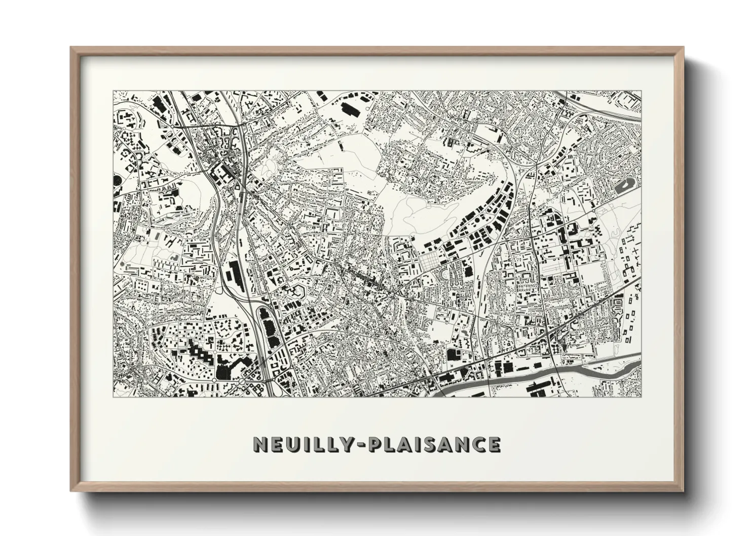 Une affiche de carte sur Neuilly-Plaisance