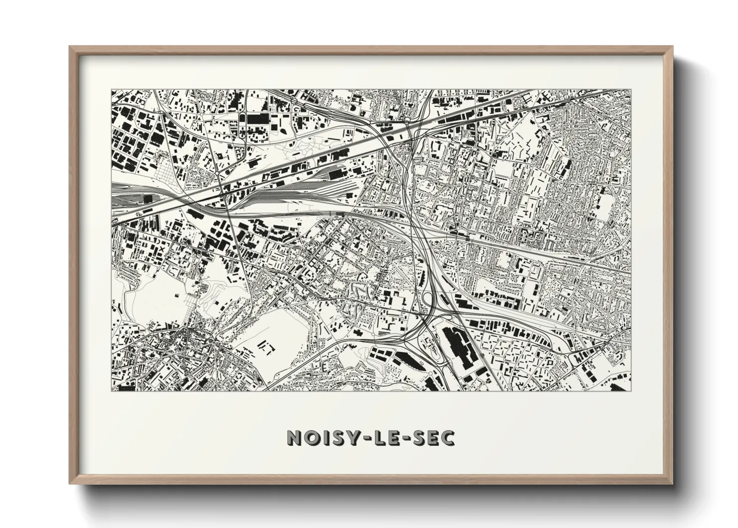 Une affiche de carte sur Noisy-le-Sec