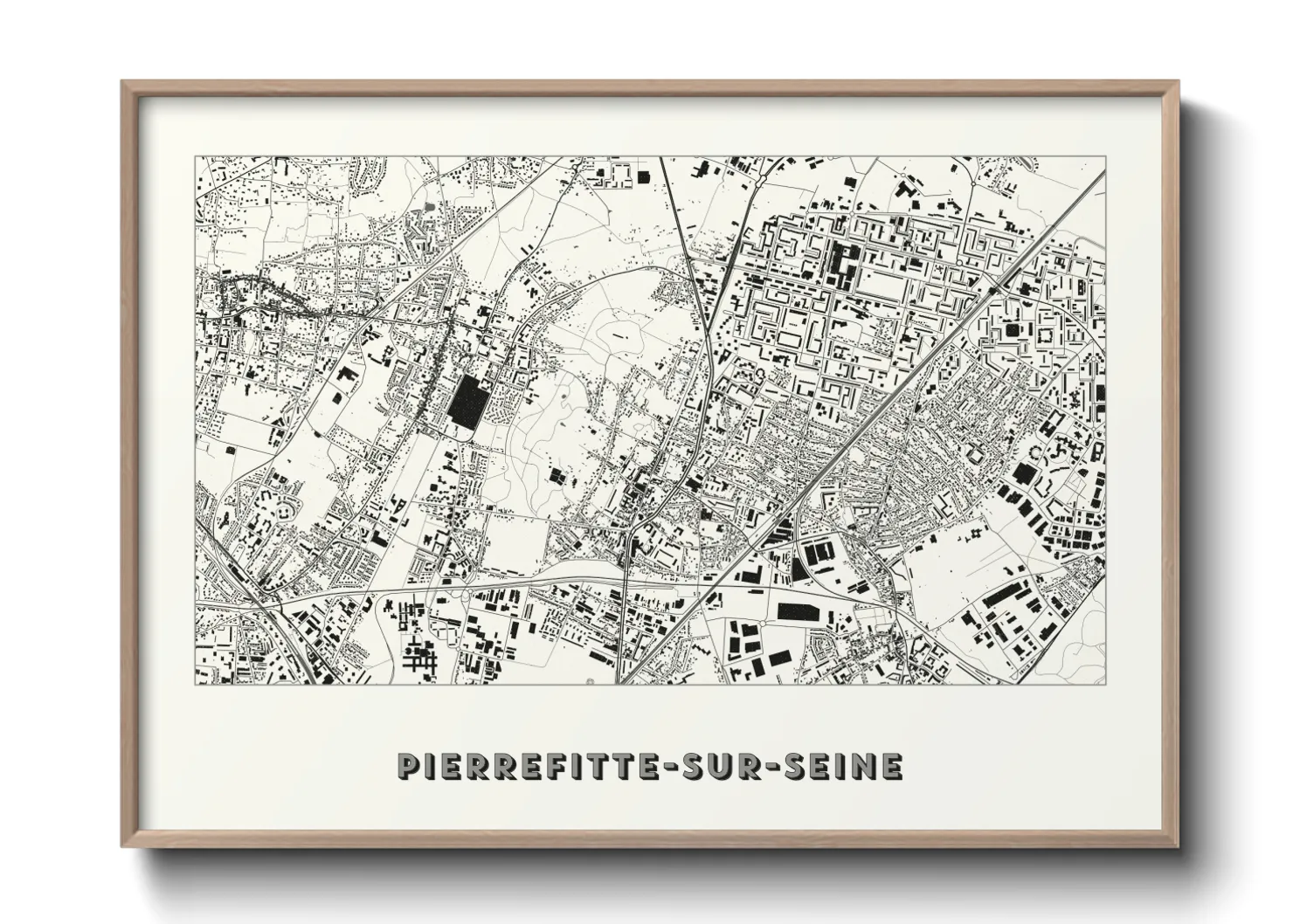 Une affiche de carte sur Pierrefitte-sur-Seine