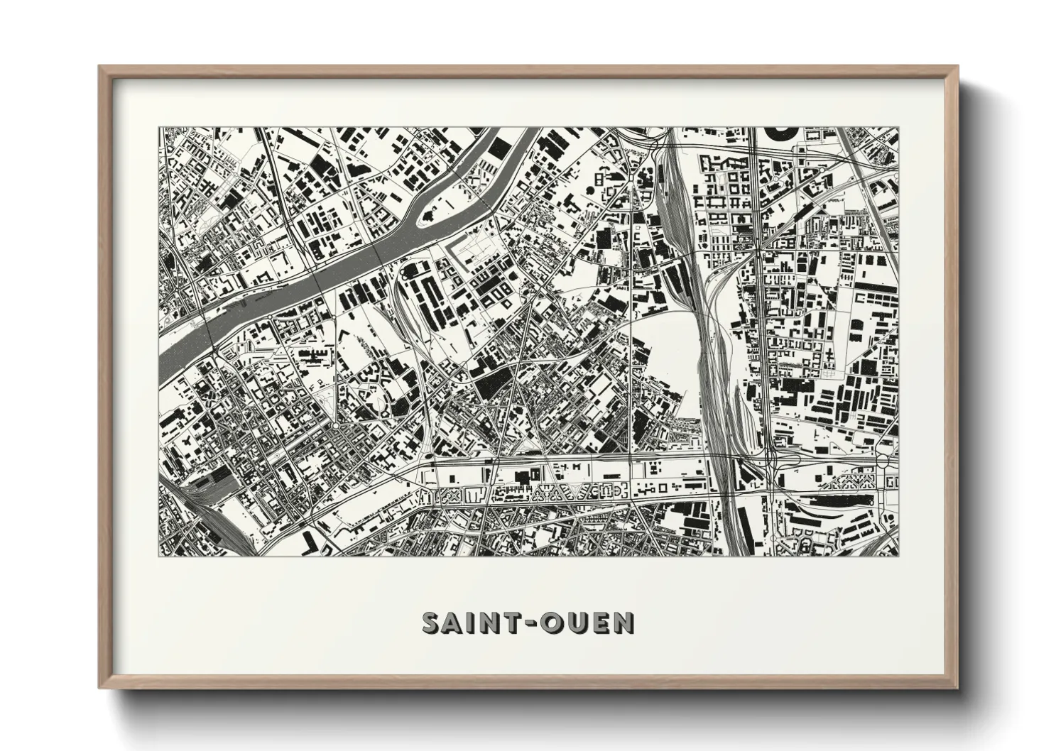 Une affiche de carte sur Saint-Ouen